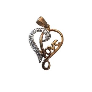 Womens Heart Pendant 925 Two Tone RSE Mark Love